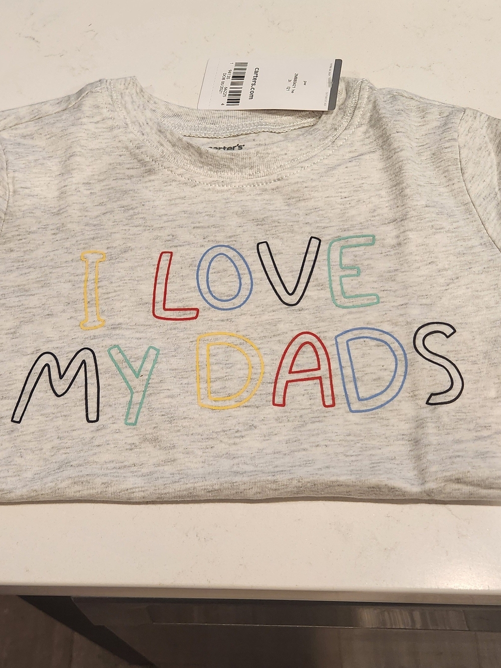 2 3T Carter's Heather Gray Toddler Tees - I Love My Dads